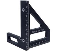 Carpenter Square -Woodworking Square Protractor Aluminum Miter Triangle Ruler 3D Multi Angle 45/90 Degree Layout Measuring Ruler(Black)