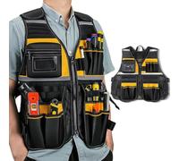 Carpenter Tool Vest with Pockets - Heavy Duty Vest, Lightweight Material, Adjustable Fit, Multiple Pouches | Practical Utility Vests for Electricians Mechanics Contractors Outdoor Work