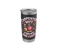 Carpenter Wife Coffee and Chaos Stainless Steel Insulated Tumbler