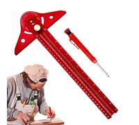 Carpenter's Angle, Multifunctional Measuring Angle Made of Aluminium, Wood Processing Scribing Tool Measuring Ruler - for Construction, Construction, Floor Plan, Frame Construction and Surveying