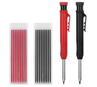 Carpenters Pencil, Carpenters Tools with 38 Refills and 2 Pencils 2.8mm Solid Lead Deep Hole Construction Marker with Built In Sharpener for Woodworking Builders Architects DIY and Professional Trade