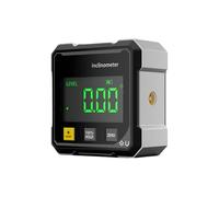 Carpenters Square Angle Finder, LEERCHUANG Angle Gauge Electronic Tool with 4-Sided Strong Magnet, Digital Inclinometer Measuring Tool for Woodworking, Construction and Machinery (Black, 6X6X3cm)