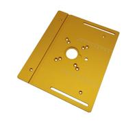 Carpenters Square Multifunctional Aluminium Router Table Insert Plate W/Miter Gauge WorkBenches Wood Router Trimmer Models Engraving Machine(Gold-B)