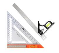 Carpenters Square Set - Metric Triangle Scale Ruler and 300mm Combination Roofing Square, Woodworking Set Tool, Versatile Three-Cornered Scale Rulers for DIY Engineer Carpenter Layout Measuring Tools