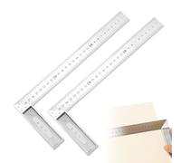 Carpenters Square Tools, 2 Pcs Combination Square Set Speed Squares Carpentry 12 Inch/300mm Steel Angle Ruler L Shape Rulers for Engineer Woodworking Measuring