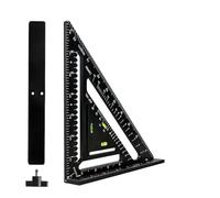 Carpentry Square Folding T Square Multi-Function Carpenter Tools - 7 Inch Speed Square Adjustable Tracer Square for Woodworking, Wrench, Square, Protractor, Ruler, Marking Gauge (with Jig)