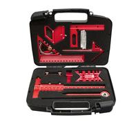 Carpentry Squares, with Complete 9-Piece Set, Aluminum Alloy Material, Woodworking Tools Set, Construction Square Ruler, Precision Angle Measurement, for Construction, Flooring and Home Improvement