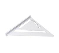 Carpentry Triangular Measuring Tool | Aluminum Alloy Protractor with Imperial & Metric Scales | Framing Square for Engineers/Carpenters/DIY Projects | 235g Heavy - Duty Layout (Silver White)