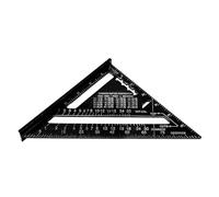 Carpentry Triangular Ruler | Aluminum Alloy Protractor with Imperial & Metric Scales | Framing Square for Engineers/Carpenters/DIY Projects | 235g Sturdy Layout Tool (Black)
