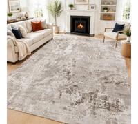 Carpesite Washable Short Pile Area Rugs for Living Room & Bedroom - Warm Tone Textured Abstract Print, Anti Slip Carpet, Extra Large Soft Non Shedding Floor Mat for Hall, Dining Room, Home Office