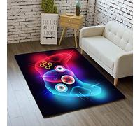 Carpet Bedroom Modern Gamer 3D Controller Teenage Child Boy Living Room Rug Non-slip Graffiti Game Console Decoration Carpet Black Purple Pink Flannel Soft Carpets (Color 4,120x160 cm)