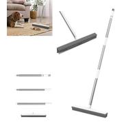 Carpet Brush Rubber Broom,Carpet Rake Soft Broom,Sweeping Brush Indoor 120cm Carpet Sweeper Pet Hair Remover with 31cm Rubber Brush Head and 3-Sections Metal Handle for Floor Cleaning
