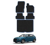 Carpet Car Mats & Boot Liner Set Compatible with Audi A3 & S3 (2012-2020) Tailored Fit Blue Binding Black Carpet 550GSM Water-Resistant Anti-Slip Durable Easy-Clean All-Weather Full Coverage