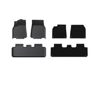 Carpet Car Mats For Tesla For Model For Y For Juniper 2025 Floor Mats Trunk Luggage Set TPE Four Seasons Waterproof Anti-slip Replacement Tailored Car Mat(Double floor mat)