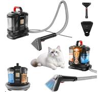 Carpet Cleaner & Spot Cleaner with Dual Water Tank, Home Pet-Design 450W Spot Cleaner, Stain, Car, Upholstery, Sofa and Carpet Cleaning Machine, Portable Hand Held Spots Wash Carpets Cleaners, Black