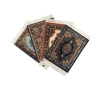 Carpet Coasters, Set 4 Turkish Rug Style Table Drink mats, Absorbent Kitchen and Dining Accessories, Spill & drip Protection