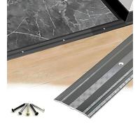 Carpet Cover 90cm/95cm/100cm/110cm/115cm/120cm/130cm Length Screw Aluminium Floor Transition Strip Threshold Trim(Grey,135cm/53.1in)