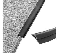 Carpet Edging Trim Strip Self Adhesive, PVC Floor Transition Strip, Carpet to Wood Floor Transition Strip Edge Sealing Moulding Strip for Door Mat Carpet Doorway (Black, 3M)