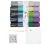 Carpet Embroidery Set with 20 Color Acrylic Yarn Hook Needle Net Fabric Beginner Rug Hooking Supplies for Art Craft Acrylic Wool Rug Hooking Supplies