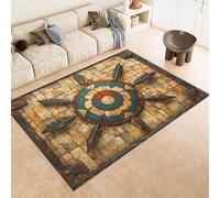 Carpet Faux Cashmere 60x120 cm Exquisite Pattern Feathers Gems Stones Art 3D Print Machine-Washable Rug Reinforced Anti-Slip Backing Perfect for Hallway Period Cottages Reading Nooks Room Accessories