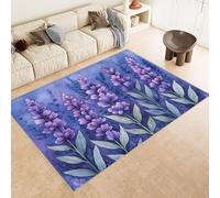 Carpet Faux Cashmere 60x120 cm Exquisite Pattern Flowers PurpleGrass 3D Print Machine-Washable Rug Reinforced Anti-Slip Backing Perfect for Hallway Period Cottages Reading Nooks Room Accessories
