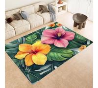 Carpet Faux Cashmere 60x120 cm Exquisite Pattern FlowersYellow Leaves 3D Print Machine-Washable Rug Reinforced Anti-Slip Backing Perfect for Hallway Period Cottages Reading Nooks Room Accessories