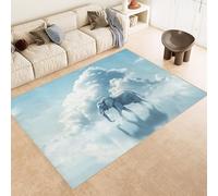 Carpet Faux Cashmere 80x120 cm Exquisite Elephant Clouds Stars Sky 3D Print Machine-Washable Rug Reinforced Anti-Slip Backing Perfect for Hallway Period Cottages Reading Nooks Room Accessories