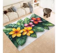 Carpet Faux Cashmere 80x120 cm Exquisite Pattern FlowersYellow Leaves 3D Print Machine-Washable Rug Reinforced Anti-Slip Backing Perfect for Hallway Period Cottages Reading Nooks Room Accessories