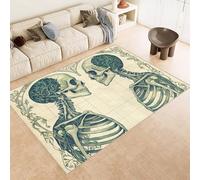 Carpet Faux Cashmere 80x120 cm Exquisite Pattern Skull Flower Abstract 3D Print Machine-Washable Rug Reinforced Anti-Slip Backing Perfect for Hallway Period Cottages Reading Nooks Room Accessories