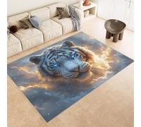 Carpet Faux Cashmere 80x120 cm Exquisite Pattern Tiger Lightning 3D Print Machine-Washable Rug Reinforced Anti-Slip Backing Perfect for Hallway Period Cottages Reading Nooks Room Accessories
