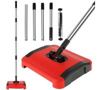 Carpet Floor Sweeper with Horsehair,Manual Floor and Carpet Sweeper Manual Floor Cleaner Carpet Sweeper Rug Roller Brush Push for Cleaning Pet Hair Loose Debris Lint