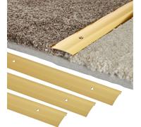 Carpet Flooring Flat Gold Door Bar Threshold Cover Strip 40mm x 0.9m (3 Pack) | Gold Threshold Door Bar Trim Strip | Ideal for Doorways | Easy-Fit Cover Strip