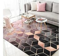 Carpet home decoration Modern Rose Gold Pink Geometric Pattern Carpet Printed Soft Carpets For Living Room Anti-slip Rug Floor Mat Home Decor