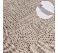 Carpet Imitation Style Self Adhesive Floor Tiles - 40 Pack for 40 sqf (3.72 sqm) | 12x12In (30.5 x 30.5cm) Peel and Stick Flooring | Durable & Easy Clean | Beige Faux Carpet Effect