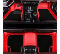 Carpet Mat Liners Car Floor Mat High Elastic Wire Custom For Vw For Polo For Passat B5 6 For Golf For Tiguan For Jetta For Touran For Touareg(Red-black)