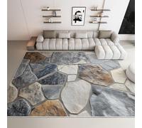 Carpet Modern Retro Slate Rock Rugs Non Slip Rubber Backing 4.6 x 6.6, Carpets Washable Soft Short Pile Floor Fluffy Mats Non Shedding, for Kids Office Dining Room Kitchen Grey