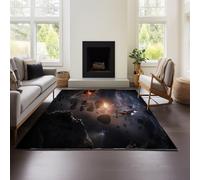 Carpet Modern Short Pile Living Room Rug with 3D Geometric Elite Dangerous Effect (ED 02,120x180cm)