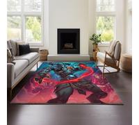 Carpet Modern Short Pile Living Room Rug with 3D Geometric Hearthstone Heroes of Warcraft Effect (HOF 03,100x150cm)