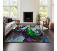 Carpet Modern Short Pile Living Room Rug with 3D Geometric Hearthstone Heroes of Warcraft Effect (HOF 01,100x150cm)