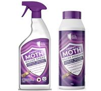 Carpet Moth Killer Bundle - 1L Spray & 300g Powder Complete Treatment for Carpet Moths Larvae and Eggs Indoor Use on Carpets Rugs Textiles Upholstery Cracks Crevices and Hard to Reach Areas