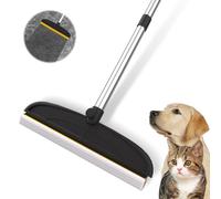 Carpet Rake for Dog Hair Remover: 2 in 1 Reusable Pet Hair Remover - 60‘’ Adjustable Long Handle Carpet Hair Removal Tool for Dog Cat Human Hair - Carpet Scrape Cleaning for Rug Couch Bed (black)