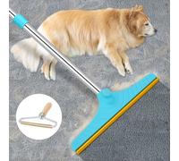 Carpet Rake for Pet Hair Removal - Reusable Pet Hair Remover, 60” Adjustable Long Handle Cat Dog Carpet Rake Scraper with Patented Design, Dog Hair Rake Brush for Rugs, Mats, Couch