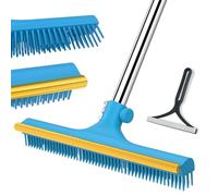 Carpet Rake for Pet Hair Removal, Reusable Pet Hair Remover Broom, 60'' Adjustable Long Handle Dog and Cat Hair Remover Tool Set of 2, Lint Remover Scraper for Carpets, Rugs, Mats, Couch, Car
