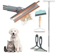 Carpet Rake for Pet Hair Removal with Adjustable Long Handle, 5Pcs Pet Hair Removal Tool Set, Dog Cat Hair Removal Brush Tool for Rugs Mats Couch, Carpet Lint Scraper for Couch Rug