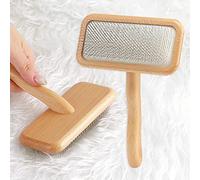 Carpet Rake-Wood Sheepskin Wool Brush, for Carding Fur, More Suitable for Pile Carpets/Rugs, Restore Carpets Softness and Texture, Let Rugs to New Looking(Natural Wood, 1PCS)