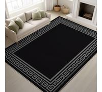 Carpet Rugs Living Room 40 x 60 cm, Super Soft Large Modern Rugs, Plaid Simple Anti Slip Fluffy Rug, for Bedroom Living Room Kids Room, Black and white