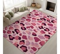 Carpet Rugs Living Room 50 x 80 cm, Super Soft Large Modern Rugs, Stylish Leopard Print Simple Anti Slip Fluffy Rug, for Bedroom Living Room Kids Room, Pinkish-purple