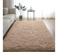 Carpet Rugs Living Room 85 x 110 cm Modern, Fluffy, Pile, Non-Slip Underside, Super-Soft, Fur Look Ultra Soft Plush Anti-Slip Carpet Mat for The Bedrooms and Kitchen, Camel