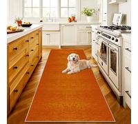 Carpet Runner for Hallway Non Slip Long Hallway Runner Rugs for Kitchen Rugs Washable Carpet Runner Mat Absorbent Large Door Mat Narrow Hall Runner for Front Back Door Kitchen Orange 90 x 300 cm