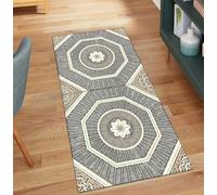 Carpet Runner for Hallway Non Slip Vintage, Grey Beige 70x400CM Washable Runner Mat for Hallway Home Decor Long Long Runner Rug for Bedroom